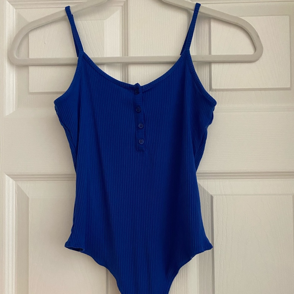 NEW Blue Button Down Bodysuit